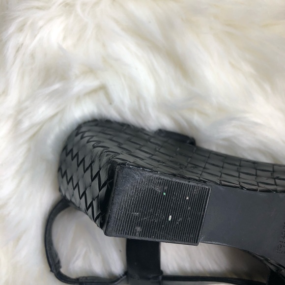 Franco sarto wedge sandal. Basket weave heel. Size 8. Black. - Picture 6 of 12